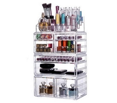 Custom tabletop cosmetic makeup storage drawers clear acrylic organizer CO-368