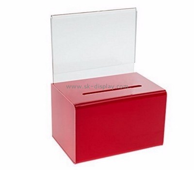 Acrylic display factory custom acrylic display boxes money collection boxes for charity DBS-187