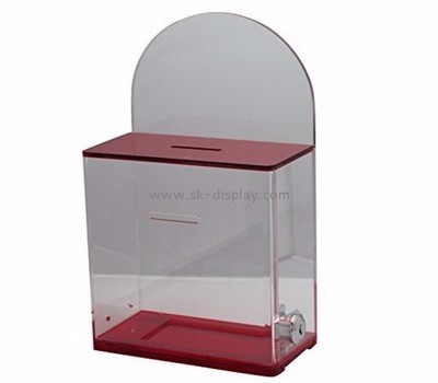 Acrylic display factory custom acrylic secure donation boxes DBS-317