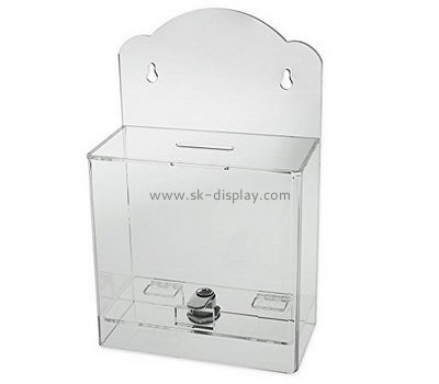 Acrylic factory custom designs charity collection boxes for sale DBS-327