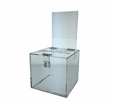 Acrylic boxes suppliers custom acrylic sheet donation lock box DBS-338