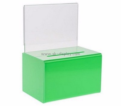 Plastic manufacturers custom perspex fabrication donation collection containers DBS-352