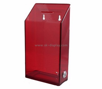 Acrylic box manufacturer custom plexiglass money collection boxes for charity DBS-364
