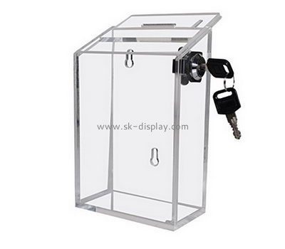 Plexiglass manufacturer custom lucite fabrication donation boxes with locks DBS-388