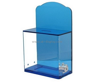 Plastic suppliers custom plexiglass lockable donation boxes DBS-405