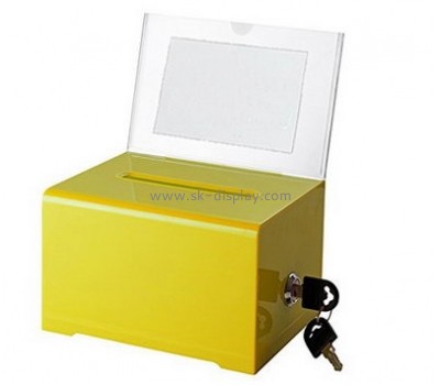 Acrylic box supplier custom fabrication cheap charity boxes DBS-420