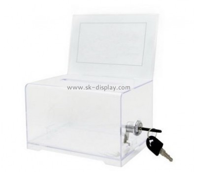 Acrylic manufacturers custom plastic fabrication charity boxes DBS-436