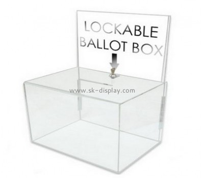 Acrylic plastic supplier custom lucite charity box DBS-451