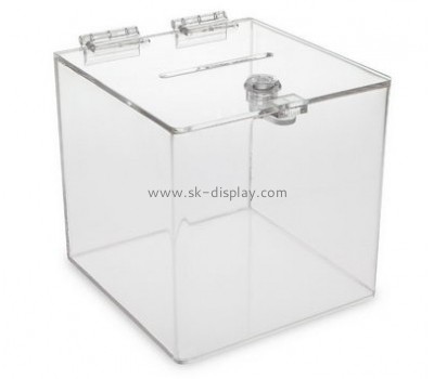 Plastic box manufacturers custom made acrylic large charity collection boxes DBS-459