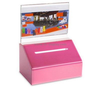 China acrylic manufacturer custom charity donation collection boxes DBS-486