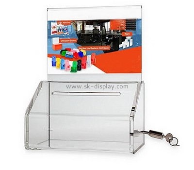 Acrylic products manufacturer custom donation boxes with locks DBS-490