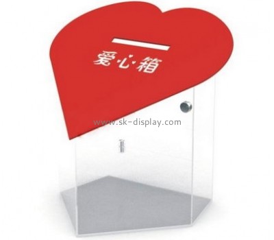 Display manufacturers custom heart shaped donation box DBS-497