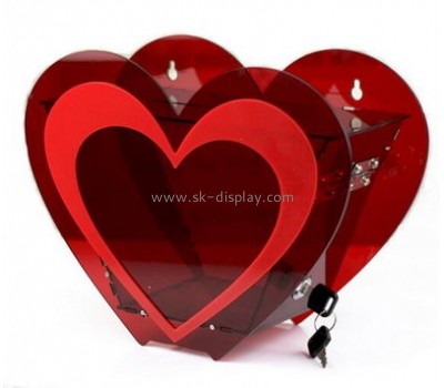 Display stand manufacturers custom heart shaped donation collection box DBS-498