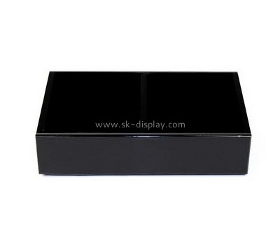 Plastic fabrication company custom black acrylic box with lid DBS-614