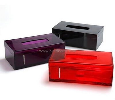 China acrylic manufacturer custom lucite facial tissue box holder DBS-641