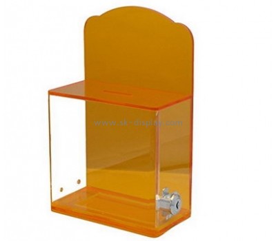 Bespoke acrylic clear donation box with lock DBS-727