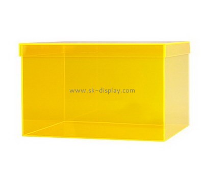 Customize yellow plexiglass box with lid DBS-757