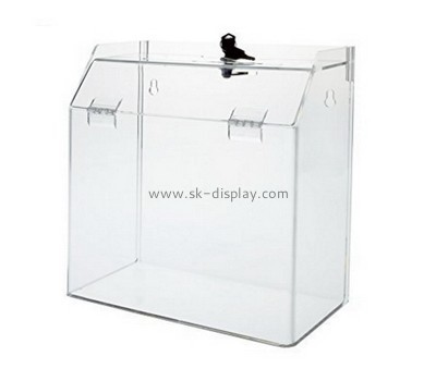Customize plastic donation boxes with lock DBS-817