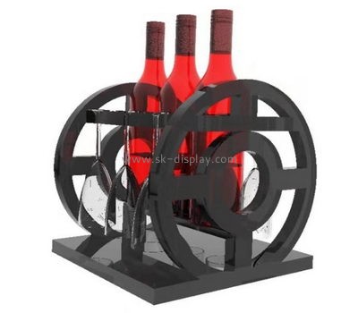 Custom acrylic wine bottles and glasses display racks WD-158