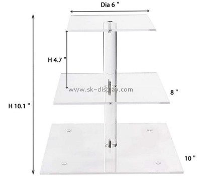 Lucite manufacturer customize acrylic 3 tier cupcake holder perspex cupcake tower stand FD-428