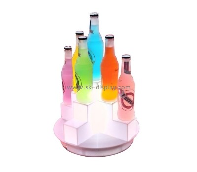 Acrylic manufacturer customized three-layer round acrylic luminous wine bottle holder KLD-046