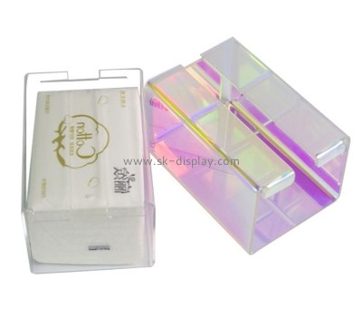 Hot selling clear plastic tissue box transparent plastic box colored acrylic box DBS-095