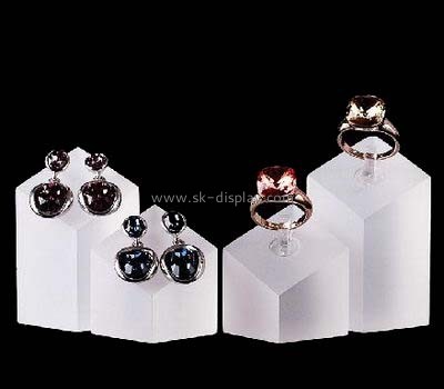 Dull polish acrylic display stands for ring and earring JD-047