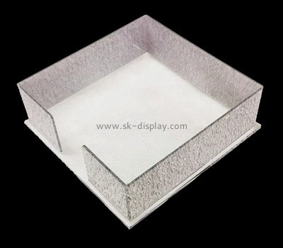 Plexiglass supplier custom acrylic notepad tray perspex tissue paper holder tray STS-145