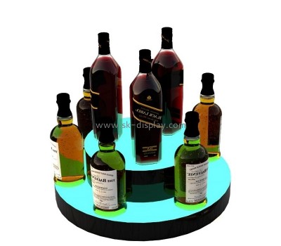 Plexiglass supplier custom acrylic luminous beverage display stand remote control color double-layer wine storage rack KLD-036