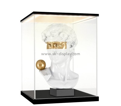 Plexiglass box supplier custom acrylic display case for collectibles with LED light LDD-100