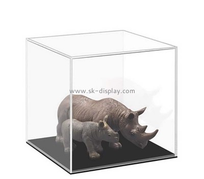 Custom wholesale acrylic rhinoceros toys display box DBS-1285