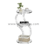 Custom S-Shaped Acrylic Accent Table with Storage Shelf: The Ultimate Blend of Art and Utility