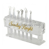 Custom Acrylic 8-Slot Tweezer Display Stand Holder: A Professional Beauty Tool Display Solution by SK Display
