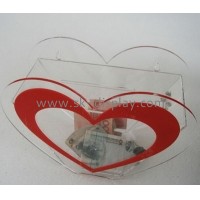 Hot Promotion For New Designed Heart-Shaped Acrylic Donation And Ballot Box