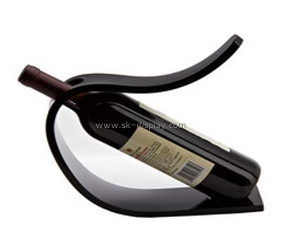 C shape black acrylic display rack for wine bottle WD-039