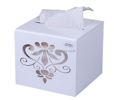 Fashion design white acrylic facial tissue paper box DBS-047