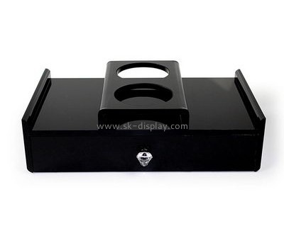 Factory direct sale small acrylic drawer organizer box with 2 water bottle holder DBS-060