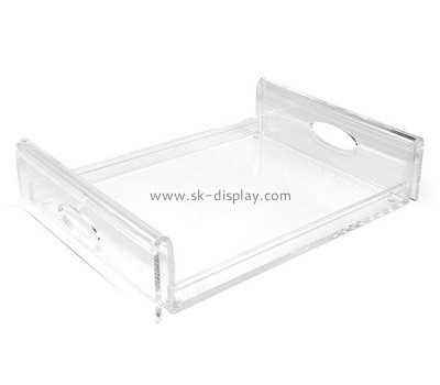 Custom acrylic tray serving tray plastic serving tray with handle taking ODK-048