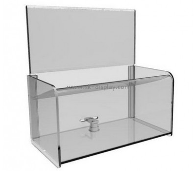 Custom design clear acrylic ballot box suggestion box donation box with lock DBS-091