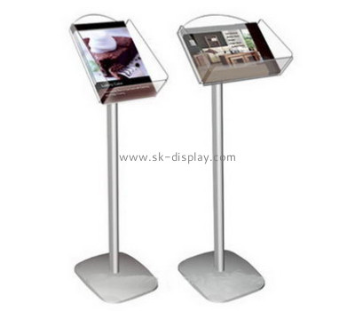 Factory custom brochure holder floor stand acrylic floor display stand acrylic brochure holder standee BD-069