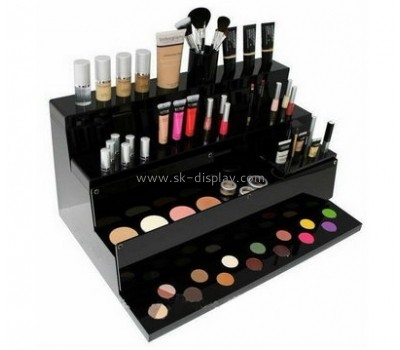 Custom design black acrylic makeup organizer display stand cosmetic display counter CO-098