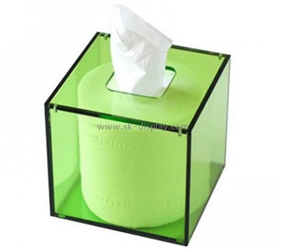 Hot sale acrylic round tissue box plastik clear acrylic box DBS-104