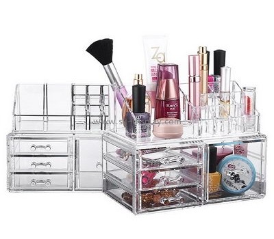 Custom design lucite containers clear makeup box acrylic makeup storage CO-199