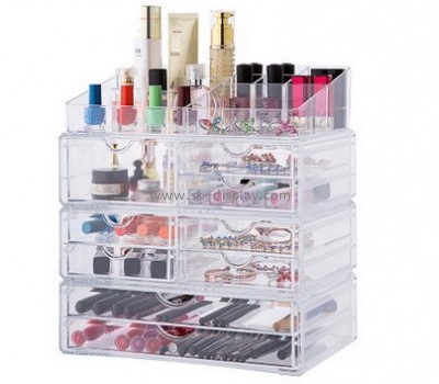 Custom acrylic case drawers clear makeup storage containers clear makeup organizer with drawers CO-242