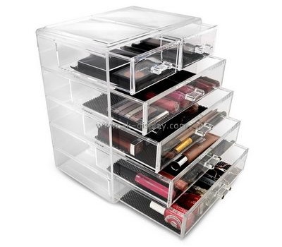 Custom acrylic countertop makeup organizer perspex makeup box clear makeup organizer with drawers CO-252