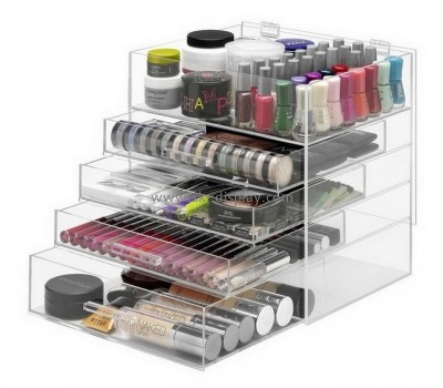 Custom plexiglass makeup organizer acrylic clear makeup organizer large makeup case organizer CO-259