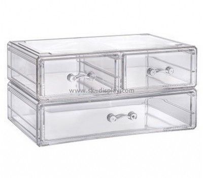Custom 3 drawer acrylic makeup organizer clear makeup storage drawers large acrylic makeup organizer with drawers CO-275