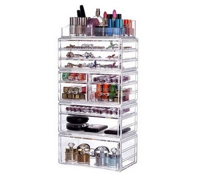 Custom acrylic makeup storage cheap acrylic cosmetic drawers tabletop makeup organizer CO-292