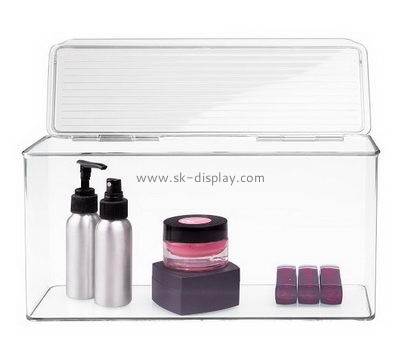 Custom clear acrylic cosmetic makeup storage organizer box with lid CO-350