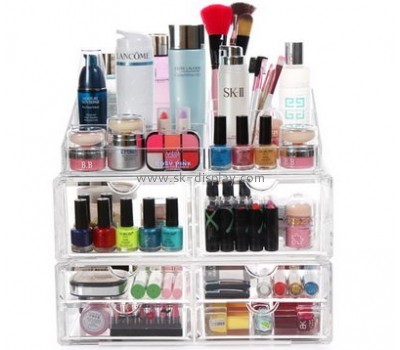 Custom acrylic tabletop plastic makeup drawer organizer CO-355